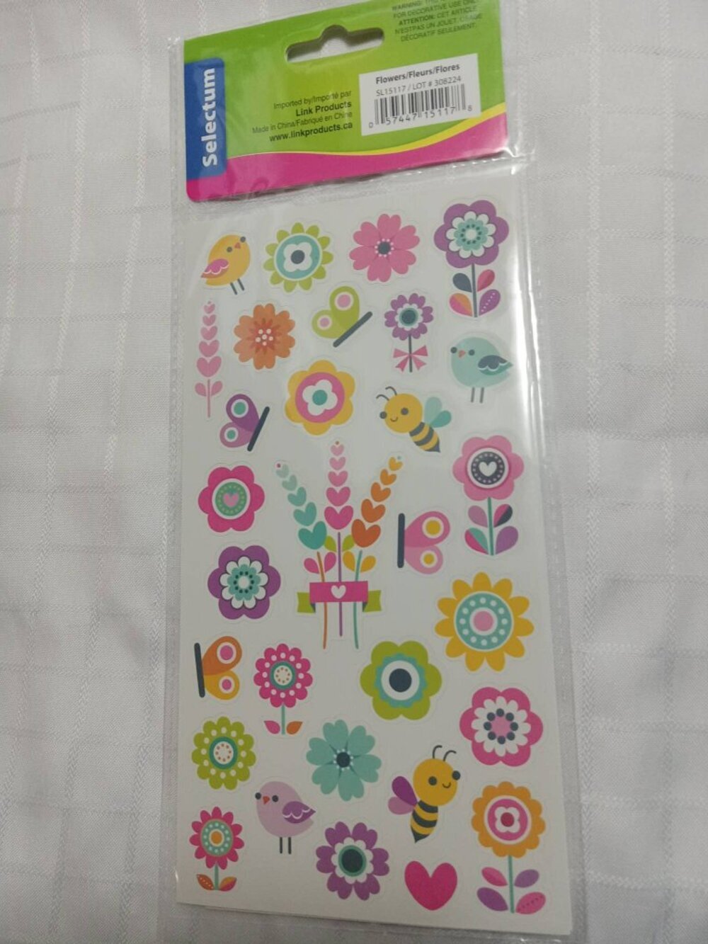 Set of 5 pages of vintage scented stickers in their original plastic packaging